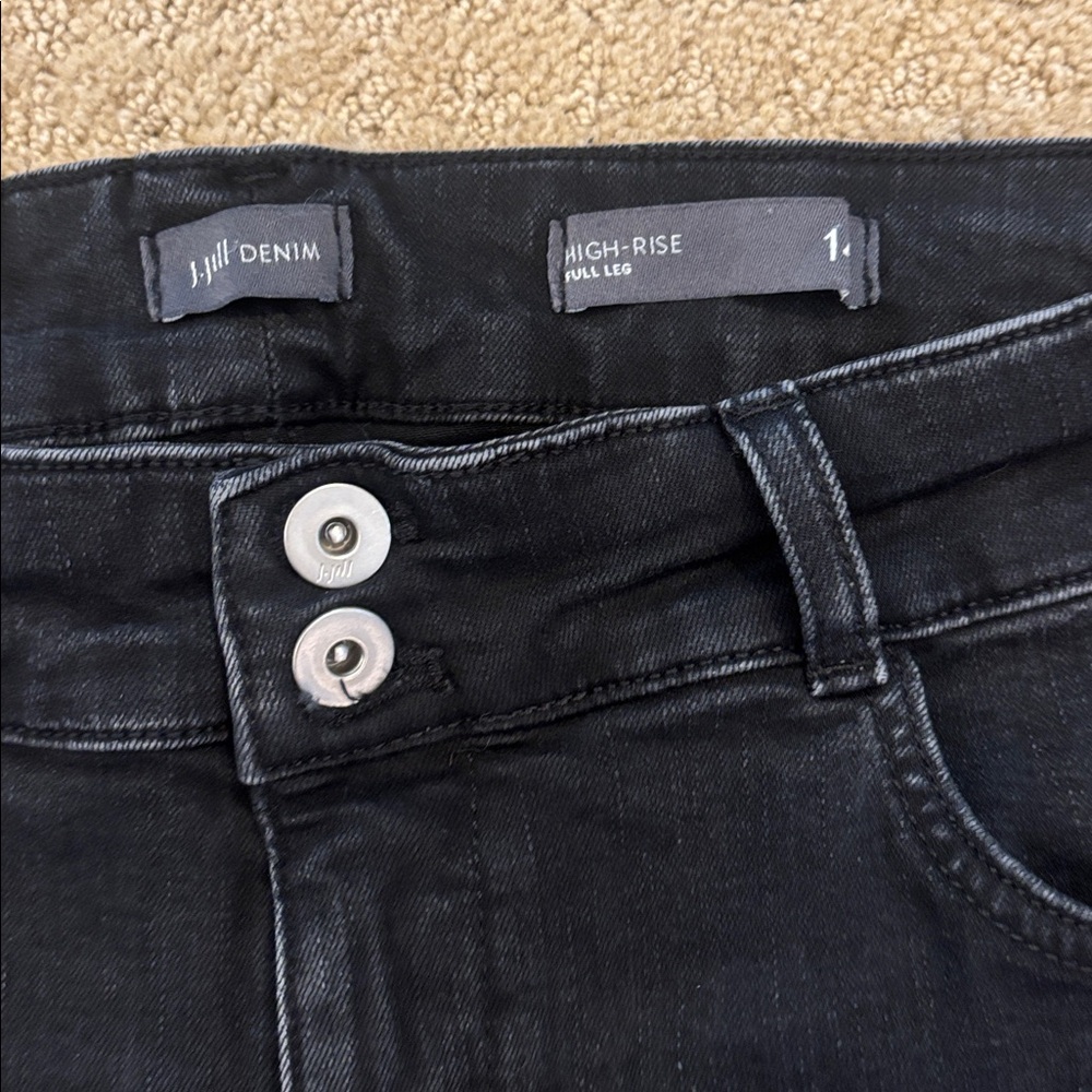J. Jill High Rise Full Leg Black Jeans - Picture 2 of 7